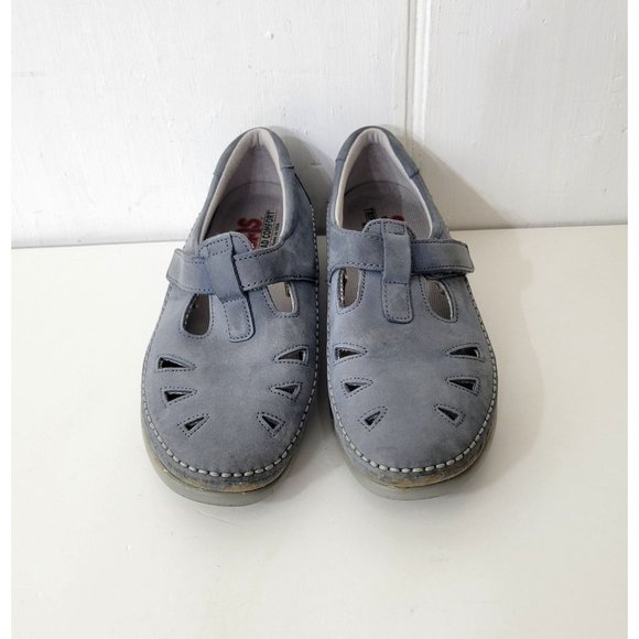 SAS Blue Leather Openwork Comfort Shoes - Picture 3 of 7